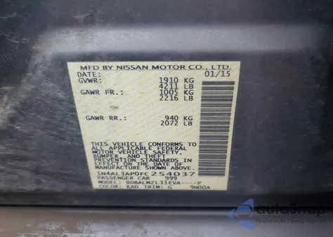 2015 Nissan Altima 2.5 z USA, uszkodzony, nr VIN 1N4AL3AP0FC254037